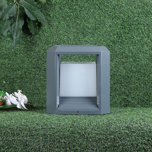 ELIANTE Grey Aluminium Base Frost Acrylic Shade Gate Light - 1062-Gl-Big-Grey - Bulb Included