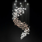 Customised Egg Shell Glass Chandelier with COB Lighting – Double Height & Rectangular Designs