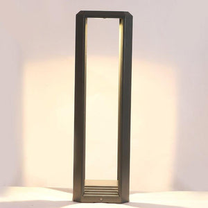 ELIANTE Grey Aluminium Base Frost Aluminium Shade Garden Light - 1101-Bollard-20-Gr-12W-Cov - Inbuilt LED