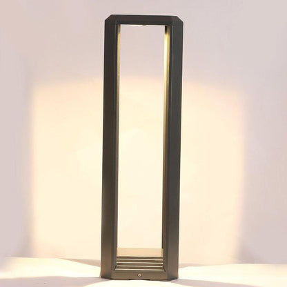 ELIANTE Grey Aluminium Base Frost Aluminium Shade Garden Light - 1101-Bollard-20-Gr-12W-Cov - Inbuilt LED