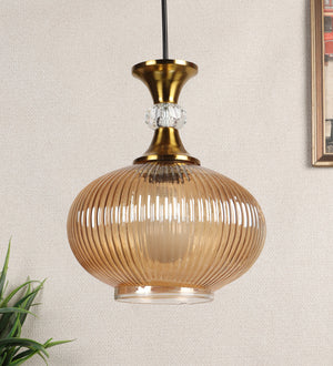Eliante by Jainsons Lights | Gold Iron Glass Hanging Light | 1112-HL-GOLD