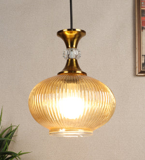 Eliante by Jainsons Lights | Gold Iron Glass Hanging Light | 1112-HL-GOLD
