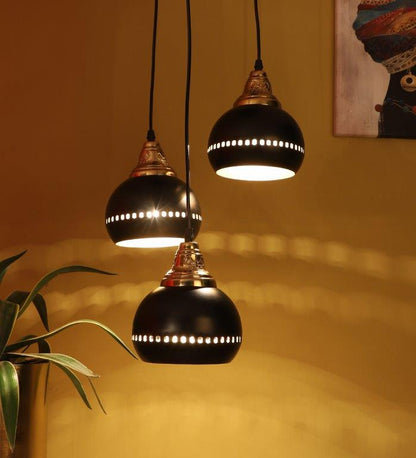 Eliante Marine Black And Gold Iron Hanging Light 1121-3LP