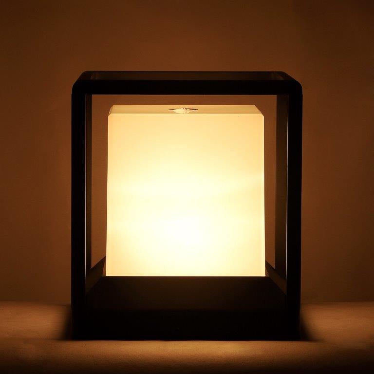 ELIANTE Grey Aluminium Base Frost Acrylic Shade Gate Light - 1190-Gl-Big-Dg - Bulb Included
