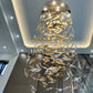 Falling Leaves Glass Cascade Chandelier – A Sculptural Statement for Double-Height Stairwells