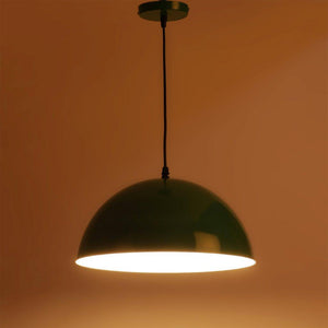 Grey Metal Hanging Light 12-INCH-GANJA-GR-WH