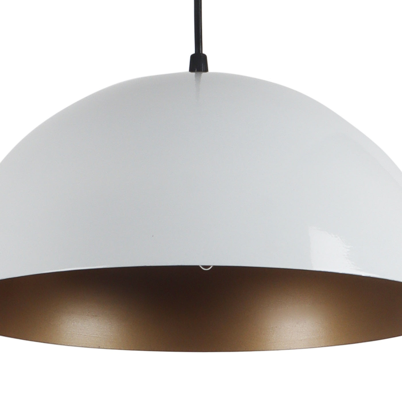 White Metal Hanging Light 12 INCH-GANJA-WH-GD