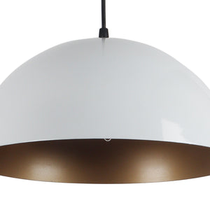 White Metal Hanging Light 12 INCH-GANJA-WH-GD