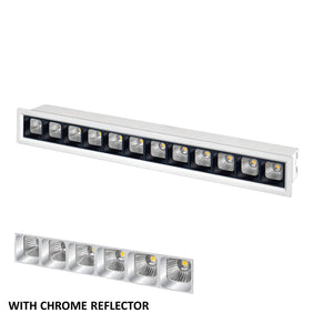 12 led Linear Chrome Square Reflector Linea 20 Linear Laser Spot Light 24w ALLN2024SR