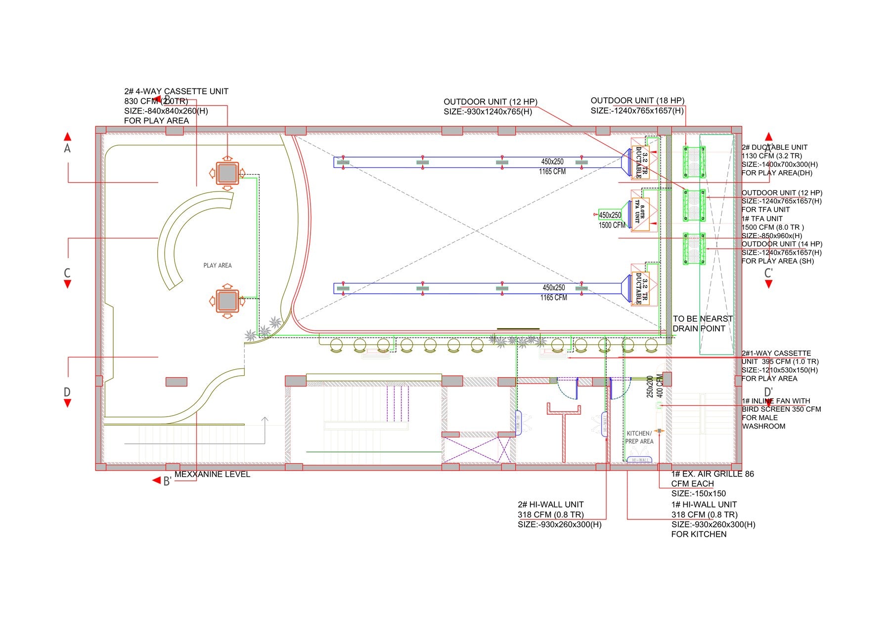 Sportball — first floor ceiling elevation