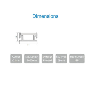 JS-JAS JSAS-Floor Indoor Small In-Floor Light Alluminium Profile For Strips 120-JAS-R2112