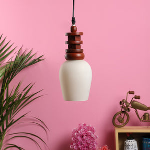 Red  Wood  Hanging Light-12018-1p - Included Bulb
