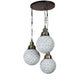 ELIANTE Cluster Antique Brass Aluminium Hanging Lights - 12057-3LP - without bulb