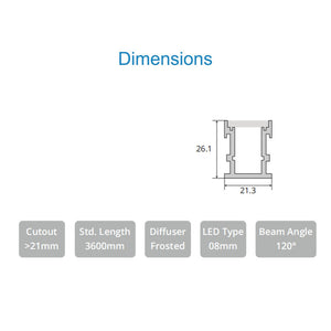 JS-JAS JSAS-Floor Indoor Big In-Floor Light Alluminium Profile For Strips 121-JAS-R2126