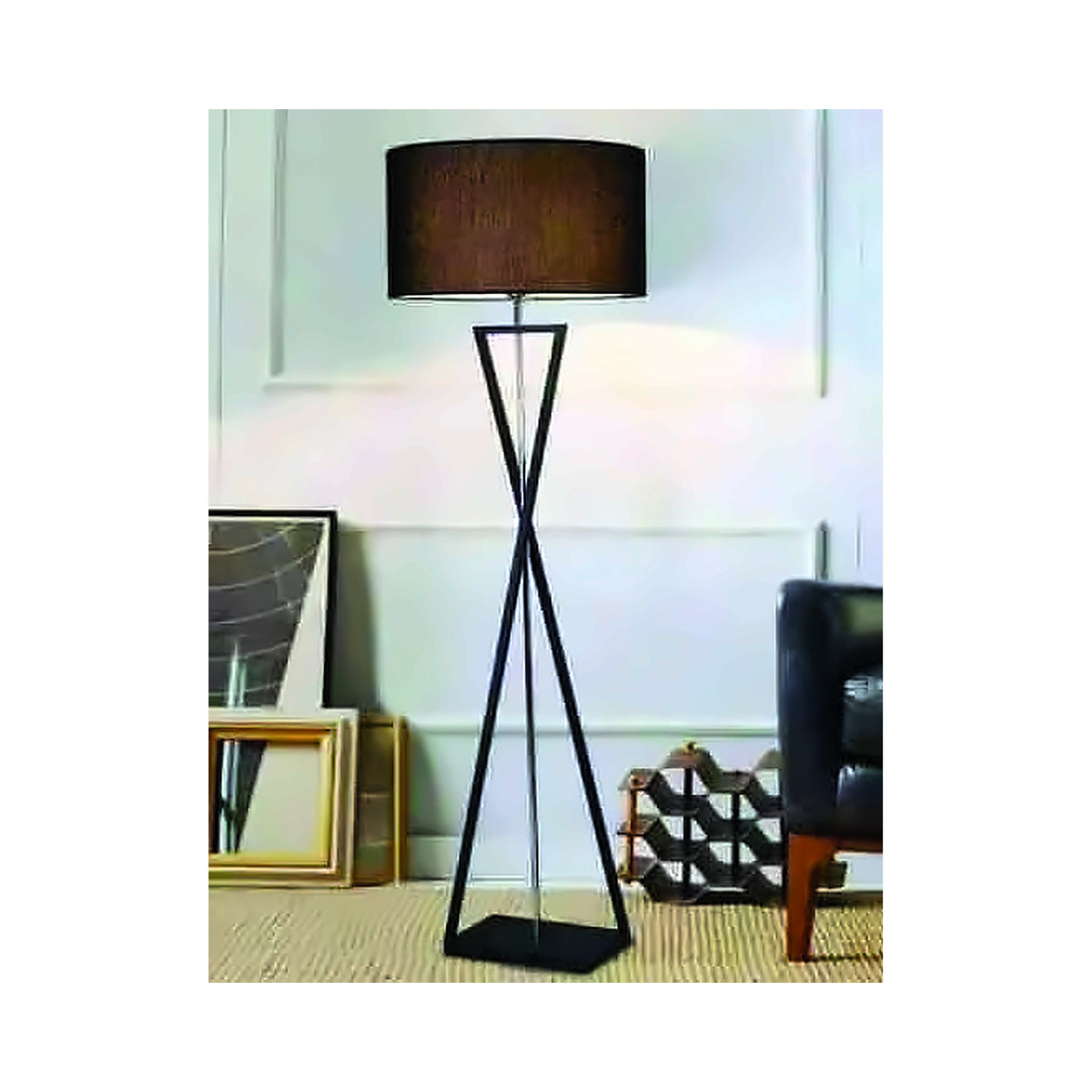 Eliante Cross Modern Floor Lamp – Fabric, Metal