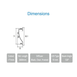 JS-JAS JSAS-LP 07-01 Foot Light Foot Light Alluminium Profile For Strips 123-JAS-R3280