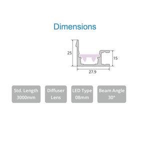 JS-JAS Wall Uplight Alluminium Profile For Strips 128-JAS-S2825