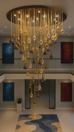 Aurora Luxe Duplex Chandelier – Grand Atrium Crystal Lighting