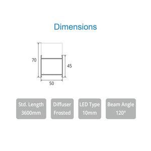 JS-JAS JSAS-Eco 5070 3D Pedant Alluminium Profile For Strips 131-JAS-S5045
