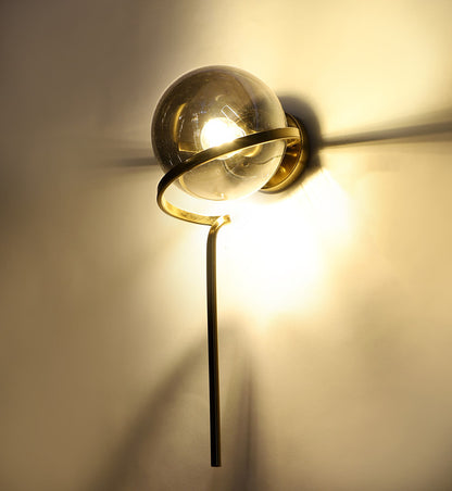 1343-1W ELIANTE Glass Wall Light Black Wall Lamp for Living Room, Bedroom, Dining Room, Kitchen - without Bulb