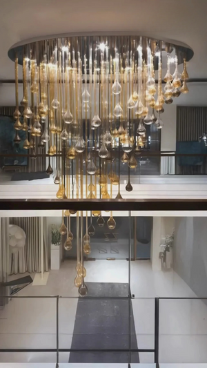 Aurora Luxe Duplex Chandelier – Grand Atrium Crystal Lighting