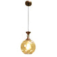 ELIANTE Antique Copper Iron Base Gold White Shade Hanging Light - 139-1Lp - Bulb Included