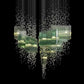 Fluted Glass Cascade Chandelier – A Statement Piece for Double-Height Lobbies
