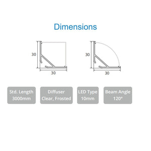 JS-JAS Suspended Alluminium Profile For Strips 140-JAS-S3030