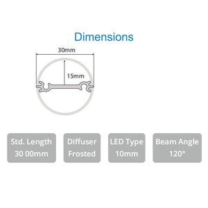 JS-JAS Tube 30mm Pedant Alluminium Profile For Strips 141-JAS-S3030