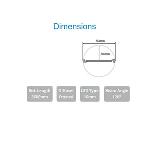 JS-JAS Tube 60mm Pedant Alluminium Profile For Strips 142-JAS-S6060