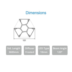 JS-JAS Suspended Alluminium Profile For Strips 143-JAS-S0101