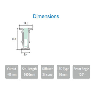 JS-JAS JSAS-Score 6 Frame Recessed Alluminium Profile For Strips 144-JAS-R1418