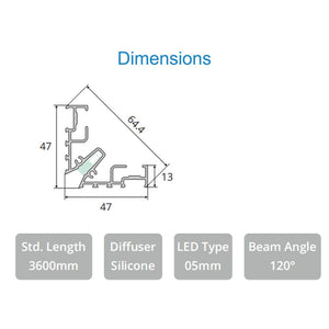 JS-JAS JSAS-Score 6/90° Outer Corner Pop Out-Corner Alluminium Profile For Strips 146-JAS-R4747