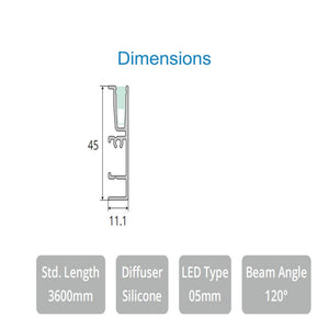 JS-JAS JSAS-Score 6 Up Or Down Skirting Alluminium Profile For Strips 148-JAS-S1145