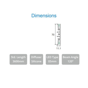 JS-JAS JSAS-Score 6 Up & Down Skirting Alluminium Profile For Strips 149-JAS-S1170