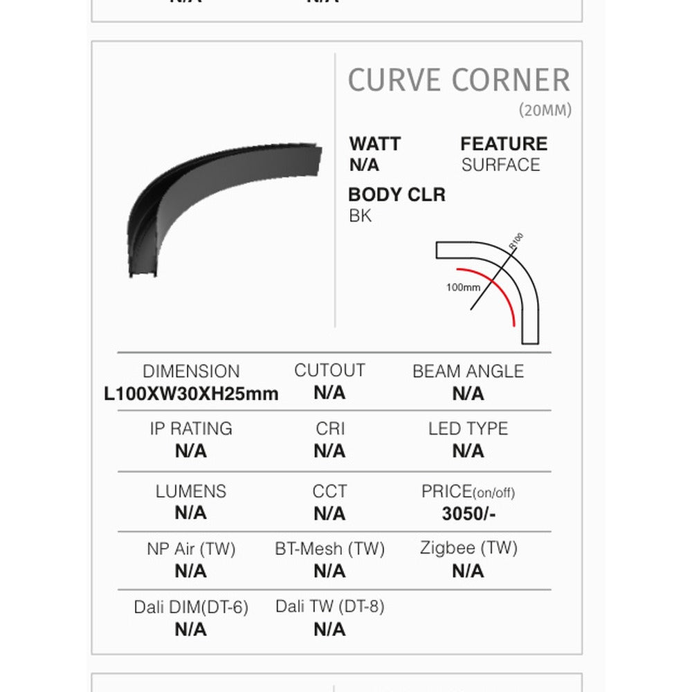 Surface Curve Corner 100mm
