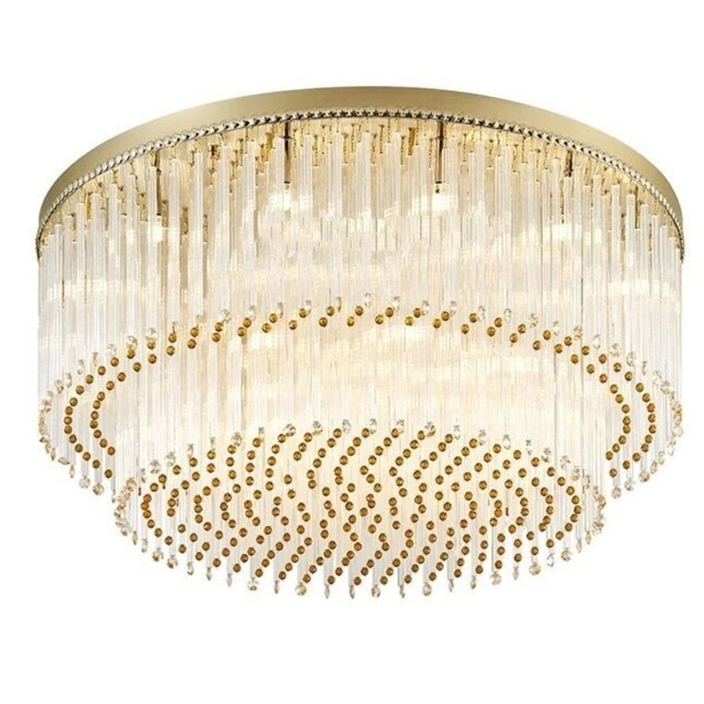 1510026 Round Ribed Crystal Tube Chandelier