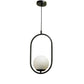 ELIANTE Black Iron Base White White Shade Hanging Light - 1516-1Lp-Bk - Bulb Included
