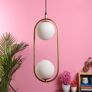 Golden  Metal  Hanging Light-1516-Hl-Rec-2lp - Included Bulb
