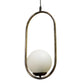 ELIANTE Antique Gold Iron Base White White Shade Hanging Light - 1517-1Lp-Ab - Bulb Included