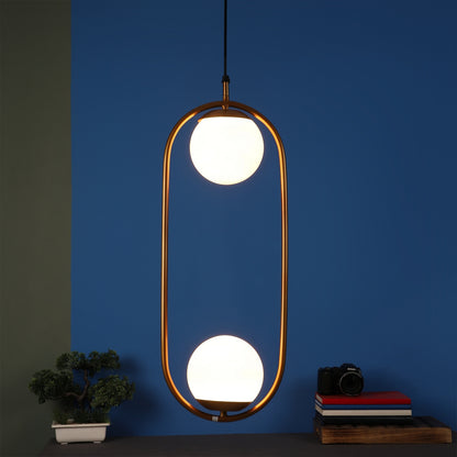 Gold Metal Hanging Light - 1517-2LP-HL - Included Bulb