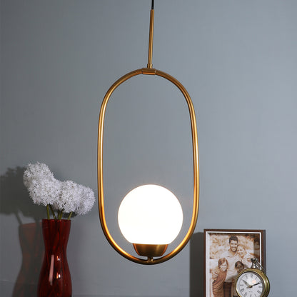 Gold Metal Hanging Light - 1518-1P-GD-HL - Included Bulb