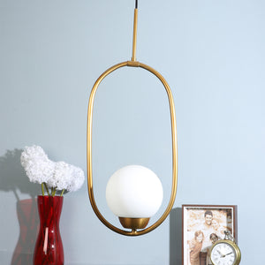 Gold Metal Hanging Light - 1518-1P-GD-HL - Included Bulb