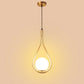 ELIANTE Gold Iron Base White Glass Shade Hanging Light - 1522-1Lp - Bulb Included