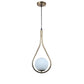 ELIANTE Gold Iron Base White Glass Shade Hanging Light - 1522-1Lp - Bulb Included