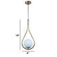 ELIANTE Gold Iron Base White Glass Shade Hanging Light - 1522-1Lp - Bulb Included