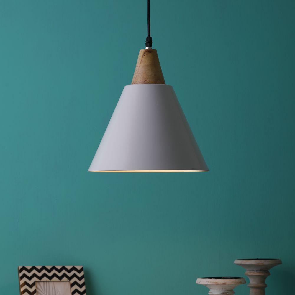 Wooden Metal Wall Light White - 1616-HL - Included Bulb