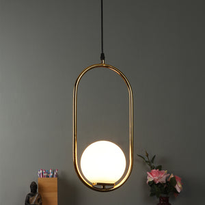 Gold Metal Hanging Light - 1617-REC-HL - Included Bulb