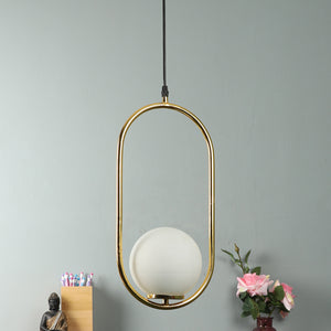 Gold Metal Hanging Light - 1617-REC-HL - Included Bulb
