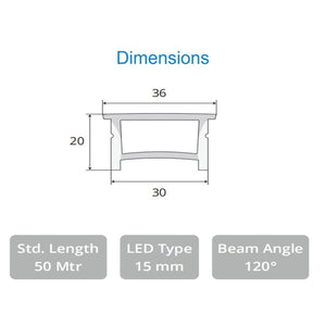 JS-JAS Top View Top Cover Side Bend Flexible Silicon Linear Profile For Strip 167-JAS-F3620